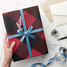 Classic Rustic Red Black Crimson Plaid Pattern