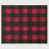 Classic Rustic Red Black Crimson Plaid Pattern Geschenkpapier (Flach)