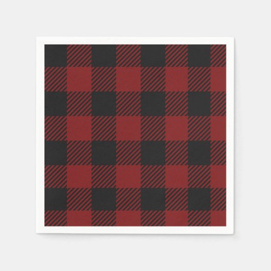 Classic Rustic Red Buffalo Kariert | Karo eines La Serviette (Vorderseite)