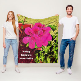 classic rustic retro blooming flower fleecedecke