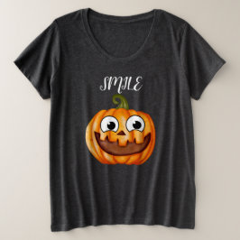 classic rustic retro Happy pumpkin Große Größe T-Shirt