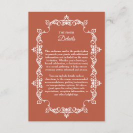 Classic Rustic Terracotta Ember Ornately Framed Begleitkarte