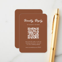 Classic Rustic Terracotta QR Code Wedding RSVP