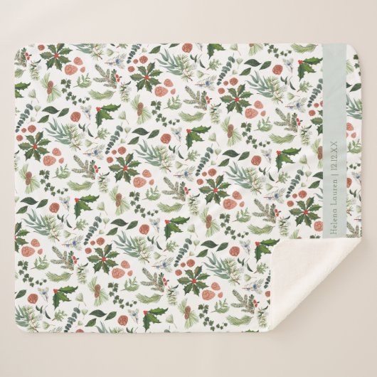 Classic Rustic Winter Baby's First Christmas Sherpadecke (Vorderseite (Horizontal))