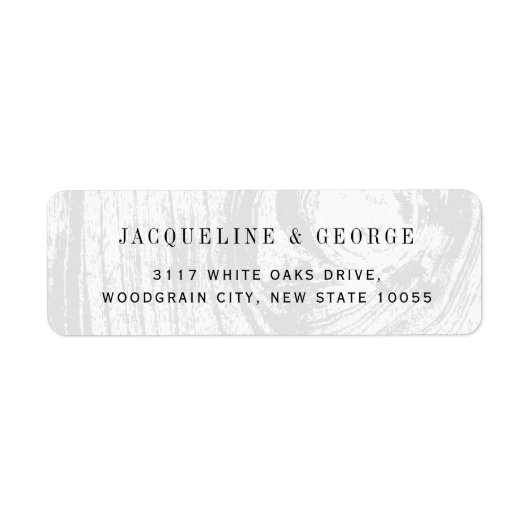 Classic Rustic Wood Grain Winter Wedding Address (Vorne)