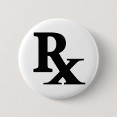Classic Rx Pharmacy Icon drucken Apotheke Geschenk Button (Vorderseite)