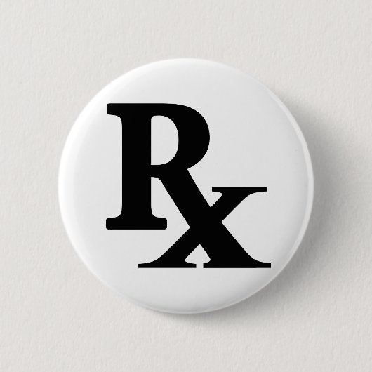 Classic Rx Pharmacy Icon drucken Apotheke Geschenk Button (Vorderseite)