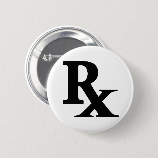 Classic Rx Pharmacy Icon drucken Apotheke Geschenk Button (Vorne & Hinten)