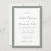 Classic Sage Border Formal Wedding Invitation Einladung (Vorderseite)