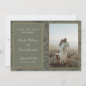 Classic Sage Elegantes Vintages Foto Einladung (Vorderseite)