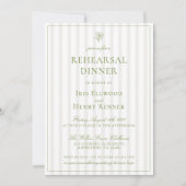 Classic Sage Green & Beige Probe Dinner Einladung (Vorderseite)