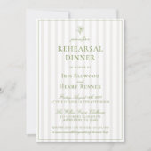 Classic Sage Green & Beige Probe Dinner Einladung (Vorderseite)