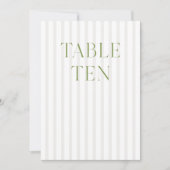 Classic Sage Green & Beige Wedding 10 Tischnummern (Vorderseite)