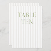 Classic Sage Green & Beige Wedding 10 Tischnummern (Vorne/Hinten)
