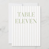 Classic Sage Green & Beige Wedding 11 Tischnummern (Vorderseite)