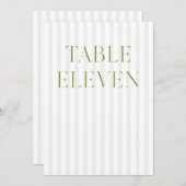 Classic Sage Green & Beige Wedding 11 Tischnummern (Vorne/Hinten)