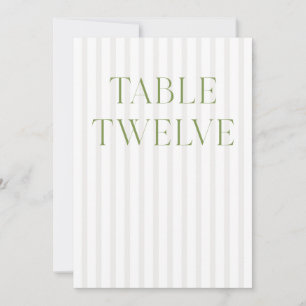 Classic Sage Green & Beige Wedding 12 Tischnummern
