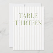 Classic Sage Green & Beige Wedding 13 Tischnummern (Vorderseite)