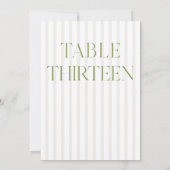 Classic Sage Green & Beige Wedding 13 Tischnummern (Rückseite)