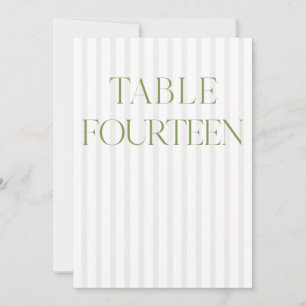 Classic Sage Green & Beige Wedding 14 Tischnummern