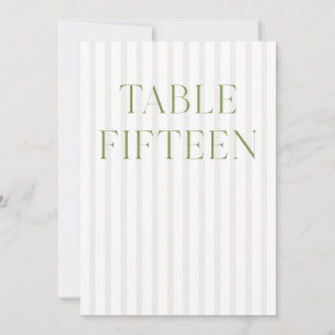 Classic Sage Green & Beige Wedding 15 Tischnummern