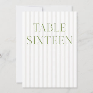 Classic Sage Green & Beige Wedding 16 Tischnummern