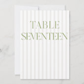 Classic Sage Green & Beige Wedding 17 Tischnummern (Rückseite)