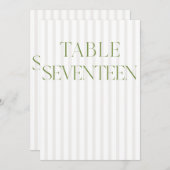 Classic Sage Green & Beige Wedding 17 Tischnummern (Vorne/Hinten)