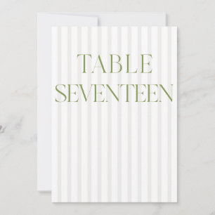 Classic Sage Green & Beige Wedding 17 Tischnummern