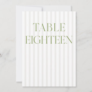 Classic Sage Green & Beige Wedding 18 Tischnummern