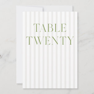 Classic Sage Green & Beige Wedding 20 Tischnummern