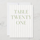 Classic Sage Green & Beige Wedding 21 Tischnummer (Vorderseite)