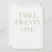 Classic Sage Green & Beige Wedding 21 Tischnummer (Rückseite)