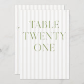 Classic Sage Green & Beige Wedding 21 Tischnummer (Vorne/Hinten)