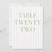 Classic Sage Green & Beige Wedding 22 Tischnummern (Vorderseite)