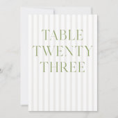 Classic Sage Green & Beige Wedding 23 Tischnummern (Vorderseite)