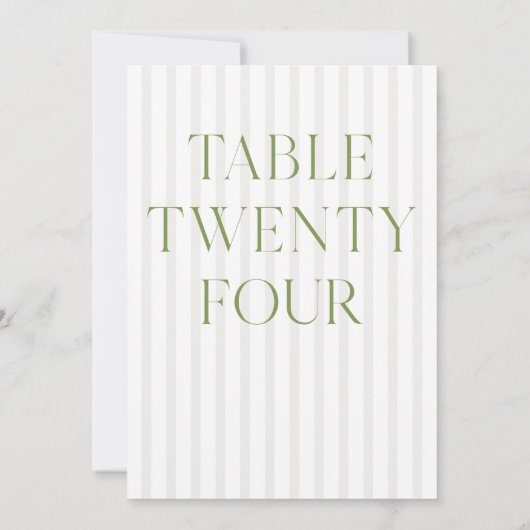 Classic Sage Green & Beige Wedding 24 Tischnummern (Rückseite)