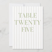 Classic Sage Green & Beige Wedding 25 Tischnummern (Vorderseite)
