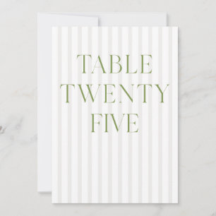 Classic Sage Green & Beige Wedding 25 Tischnummern