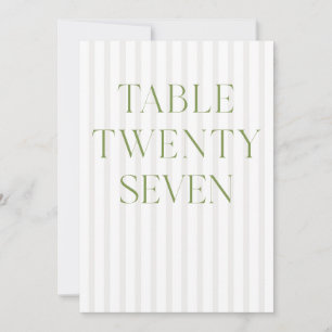 Classic Sage Green & Beige Wedding 27 Tischnummern