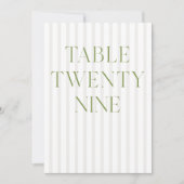 Classic Sage Green & Beige Wedding 29 Tischnummern (Vorderseite)