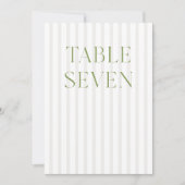 Classic Sage Green & Beige Wedding 7 Tischnummern (Vorderseite)