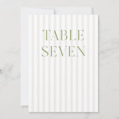 Classic Sage Green & Beige Wedding 7 Tischnummern (Rückseite)