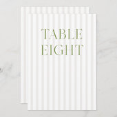 Classic Sage Green & Beige Wedding 8 Tischnummern (Vorne/Hinten)