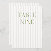 Classic Sage Green & Beige Wedding 9 Tischnummern (Vorne/Hinten)