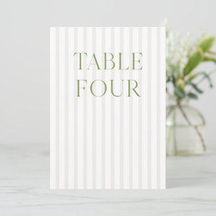 Classic Sage Green & Beige Wedding Tischnummer