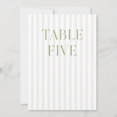 Classic Sage Green & Beige Wedding Tischnummer (Vorderseite)