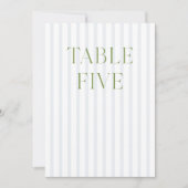 Classic Sage Green & Blue Wedding Tischnummer (Vorderseite)
