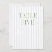 Classic Sage Green & Blue Wedding Tischnummer (Rückseite)