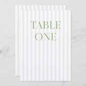 Classic Sage Green & Blue Wedding Tischnummer (Vorne/Hinten)